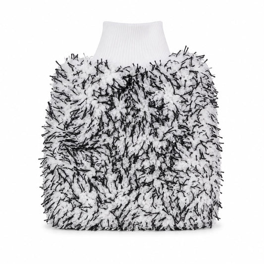 Gant de Lavage Microfibre Blanc et Noir
