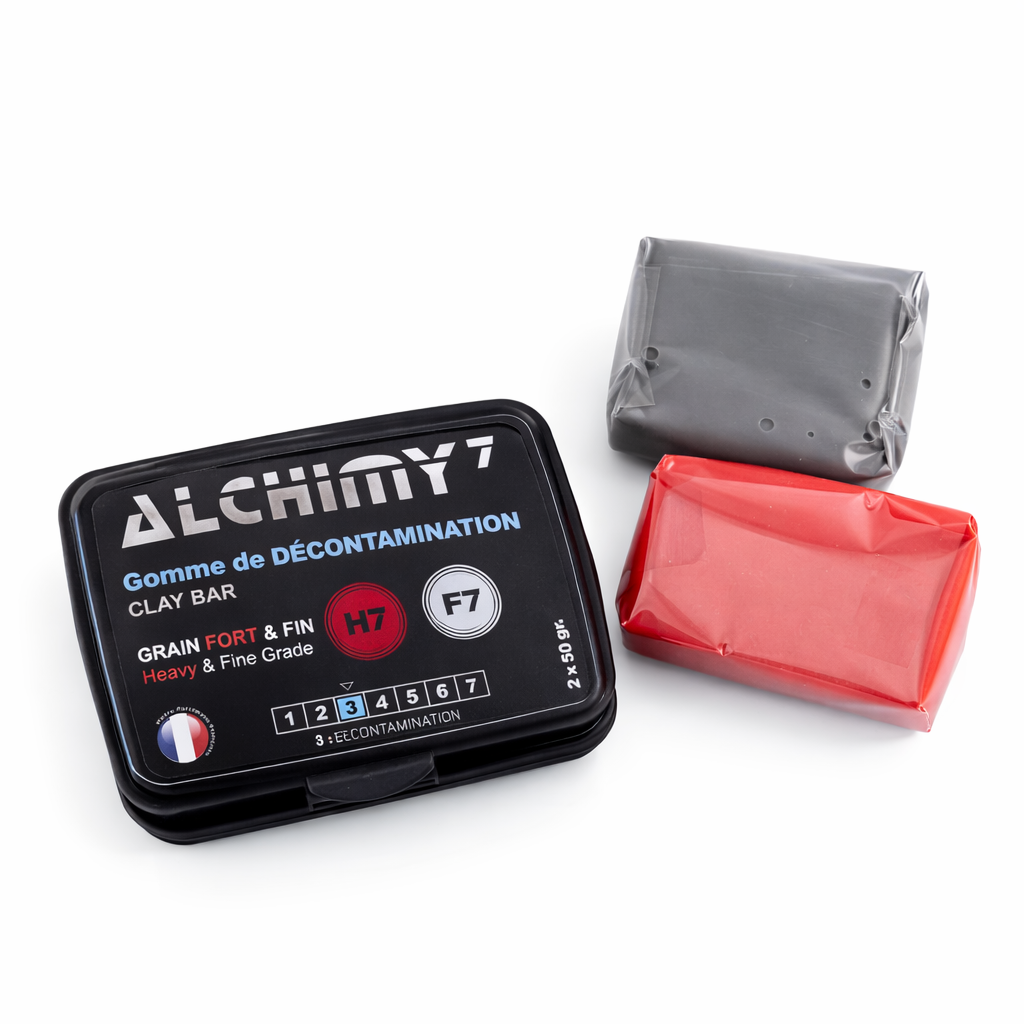 ALCHIMY7 - GOMME DUO | Kit Décontamination Clay Bar F7 + H7 | Grain Fin & Dur