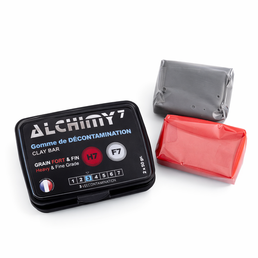 ALCHIMY7 - GOMME DUO | Kit Décontamination Clay Bar F7 + H7 | Grain Fin & Dur