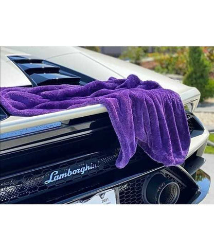 MAXSHINE Purple Duo Twisted - Serviette Séchage Microfibre 60x90cm | Ultra Absorbante 1200 GSM